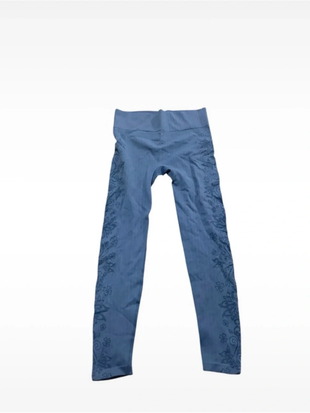Women's Blue Floral-Accent Leggings